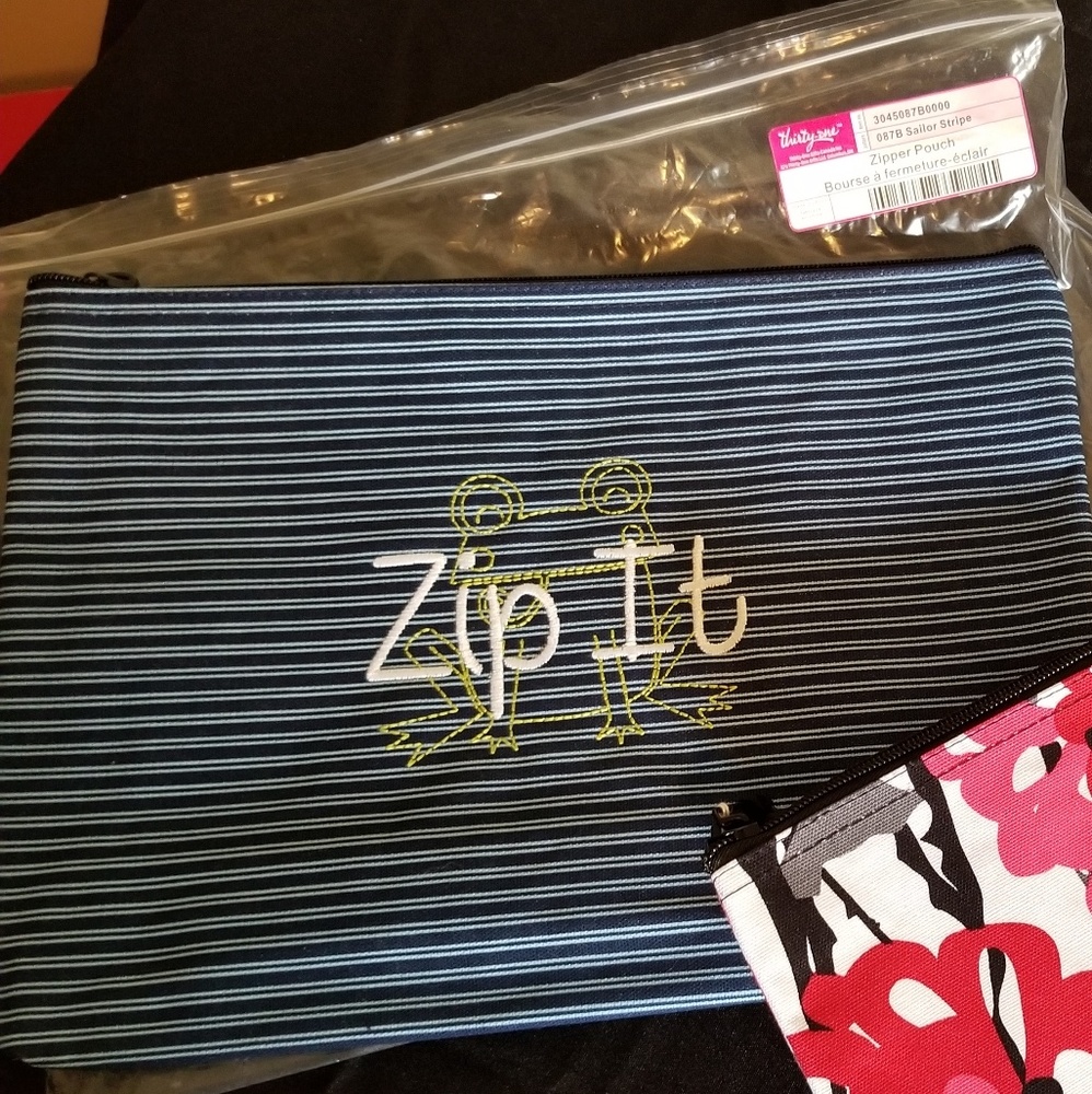 Thirty-One Zipper Pouch - Sailor Stripe